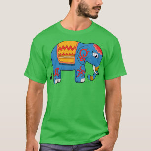 Een kleurrijke olifant t-shirt