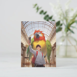Een kleurrijke ontmoeting - Reuzenpapegaai in het Aankondigingskaart