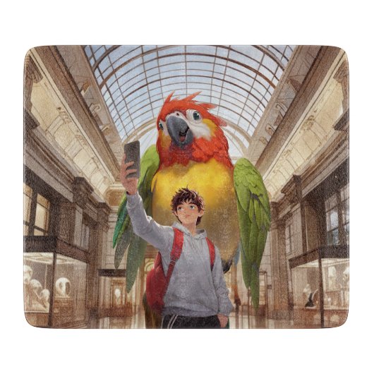 Een kleurrijke ontmoeting - Reuzenpapegaai in het  Snijplank (Voorkant)