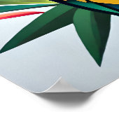 Een kleurrijke papegaai op een bed van bloemen poster (Hoek)