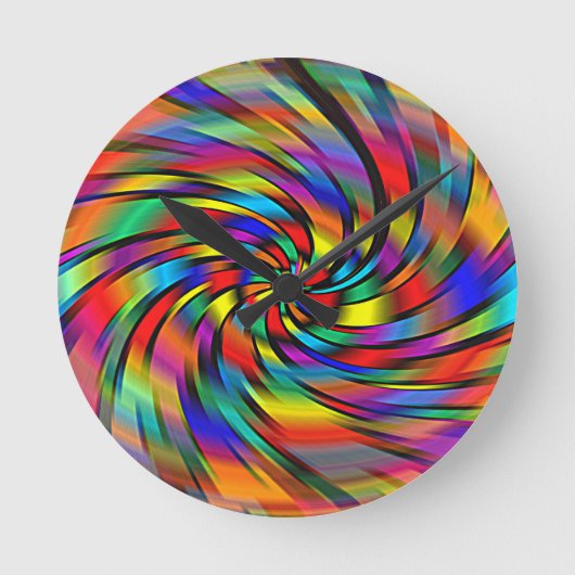 Een kleurrijke pinwielklok ronde klok (Voorkant)