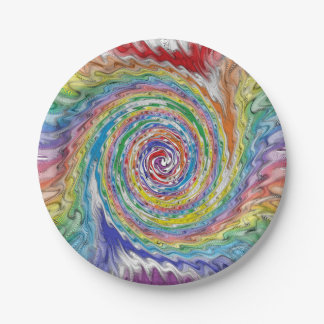 Een kleurrijke platter papieren bordje