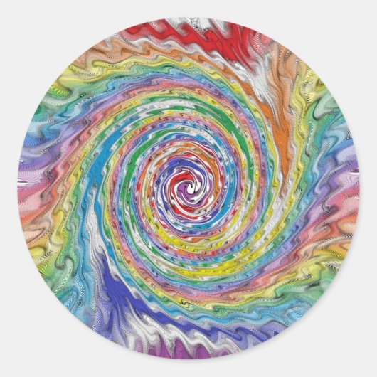Een kleurrijke platter ronde sticker (Voorkant)