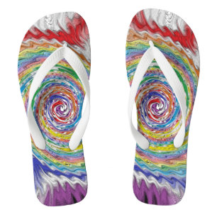 Een kleurrijke platter teenslippers