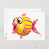 Een kleurrijke pouty vis briefkaart (Voorkant / Achterkant)