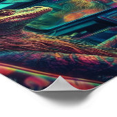 Een kleurrijke psychedelische hagedis in een voert poster (Hoek)