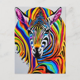 Een kleurrijke regenboog zebra briefkaart