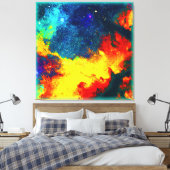 Een kleurrijke reis door het universum. Bestel nu Canvas Afdruk (Insitu (Slaapkamer))