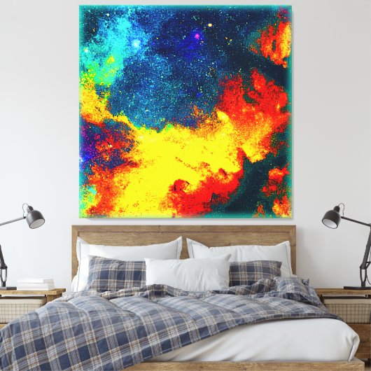 Een kleurrijke reis door het universum. Bestel nu Canvas Afdruk (Insitu (Slaapkamer))