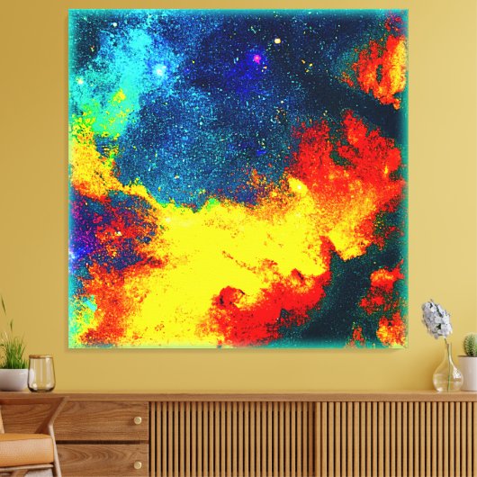 Een kleurrijke reis door het universum. Bestel nu Canvas Afdruk (Insitu (Woonkamer))