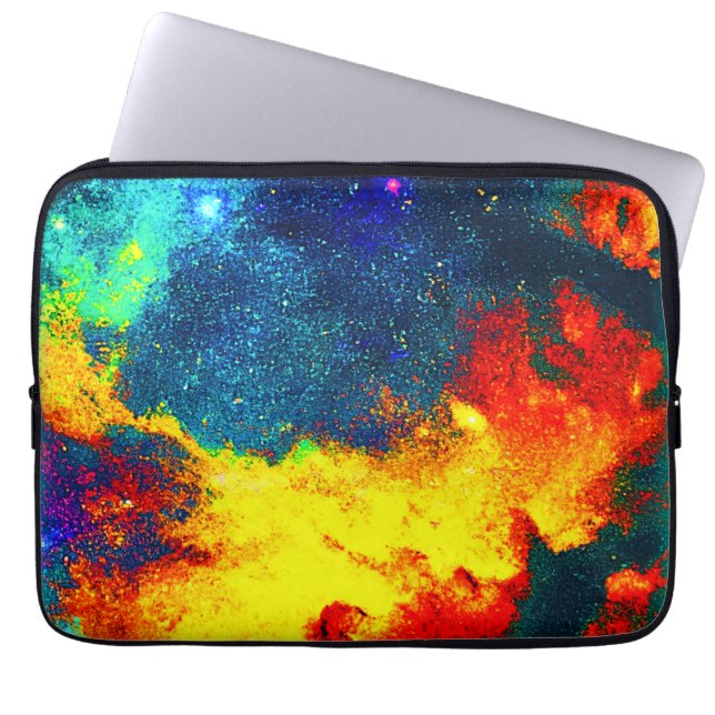 Een kleurrijke reis door het universum. Bestel nu Laptop Sleeve (Voorkant)