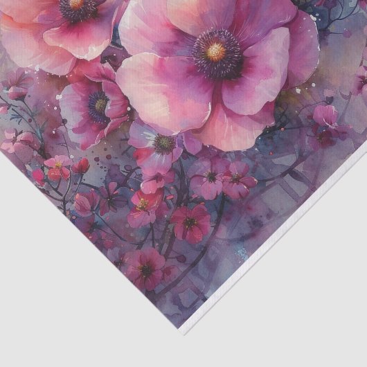 Een kleurrijke Riot van Bloemen Tissuepapier (Detail)