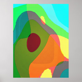 Een Kleurrijke Rotzooi 1107 Abstracte Kunst Poster