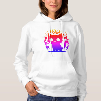 Een kleurrijke silhouet kat meme hoodie