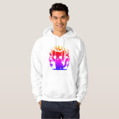 Een kleurrijke silhouet kat meme hoodie (Voorkant volledig)