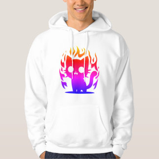 Een kleurrijke silhouet kat meme hoodie