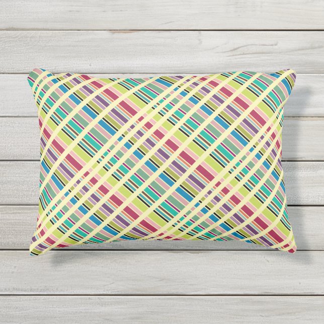 Een kleurrijke streep buitenkussen (Voorkant)