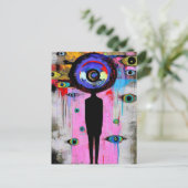 Een kleurrijke surrealistische Abstract Briefkaart (Staand voorkant)