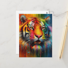 Een kleurrijke tijger briefkaart