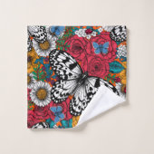 Een kleurrijke tuin bad handdoek (Wasdoekje)