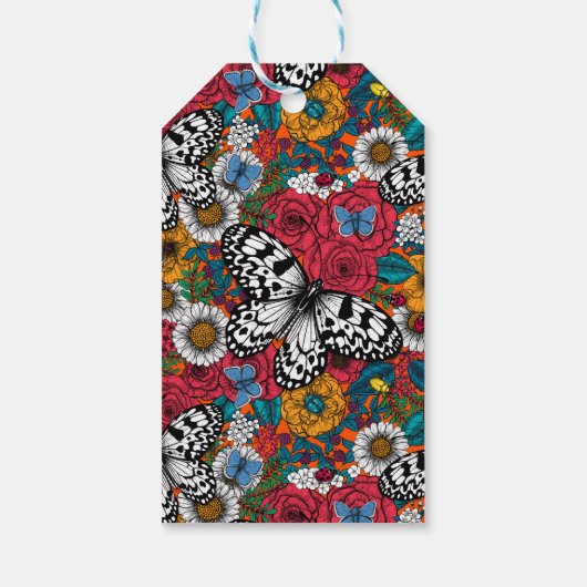 Een kleurrijke tuin cadeaulabel (Achterkant)