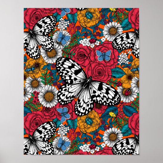 Een kleurrijke tuin poster (Voorkant)