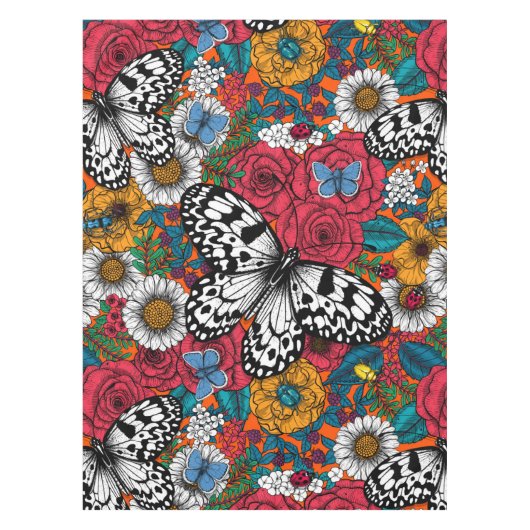 Een kleurrijke tuin tafelkleed (Voorkant)