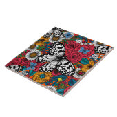 Een kleurrijke tuin tegeltje (Zijkant)