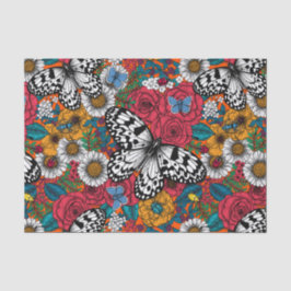 Een kleurrijke tuin tissuepapier