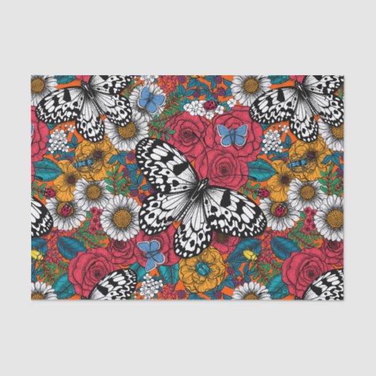 Een kleurrijke tuin tissuepapier (Voorkant)