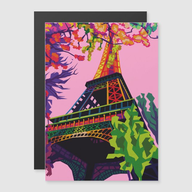 Een kleurrijke viering van de Eiffeltoren (Voorkant / Achterkant)