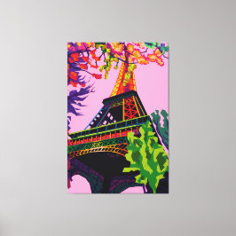 Een Kleurrijke Viering van de Eiffeltoren Canvas Afdruk