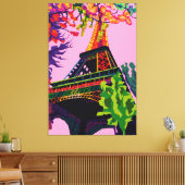 Een kleurrijke viering van de Eiffeltoren Canvas Afdruk (Insitu (Woonkamer))
