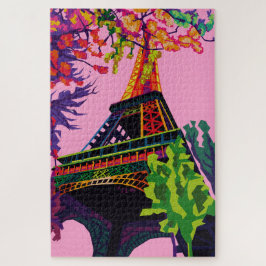 Een Kleurrijke Viering van de Eiffeltoren Legpuzzel