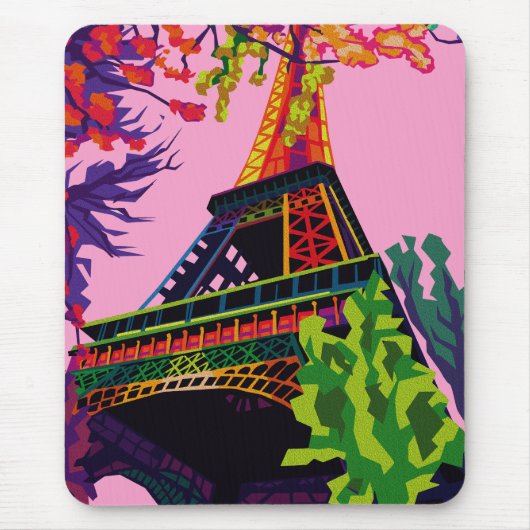 Een kleurrijke viering van de Eiffeltoren Muismat (Voorkant)