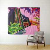 Een kleurrijke viering van de Eiffeltoren Wandkleed (In Situ (horizontaal))