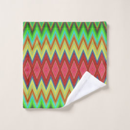Een kleurvolle handdoekenset met geometrisch patro bad handdoek