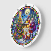 Een klok met kerstthema met kerstman (Hoek)