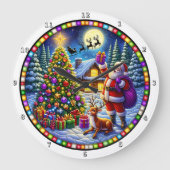 Een klok met kerstthema met kerstman (Voorkant)