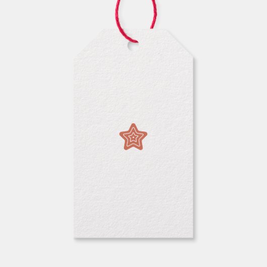 Een knappe kerstgebitsdame cadeaulabel (Achterkant)