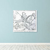 Een Knight, van Caxton's 'Game of the Chess' Canvas Afdruk (Insitu (Houten vloer))