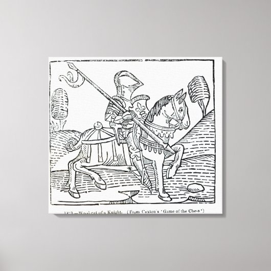 Een Knight, van Caxton's 'Game of the Chess' Canvas Afdruk (Voorkant)