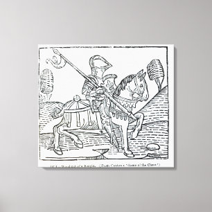 Een Knight, van Caxton's 'Game of the Chess' Canvas Afdruk