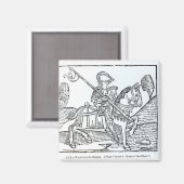 Een Knight, van Caxton's 'Game of the Chess' Magneet (Voorkant / Achterkant)