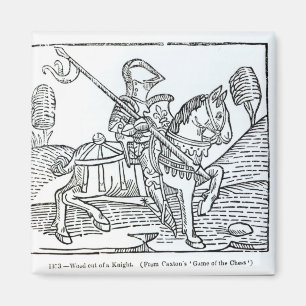 Een Knight, van Caxton's 'Game of the Chess' Magneet