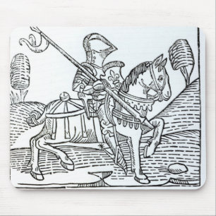 Een Knight, van Caxton's 'Game of the Chess' Muismat