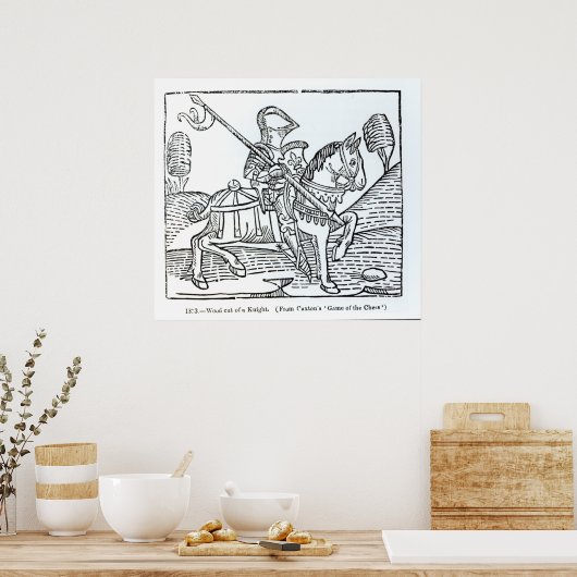 Een Knight, van Caxton's 'Game of the Chess' Poster (Keuken)