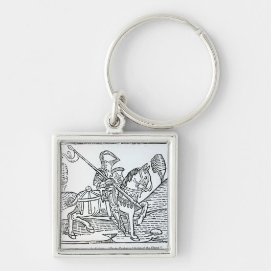 Een Knight, van Caxton's 'Game of the Chess' Sleutelhanger (Voorkant)
