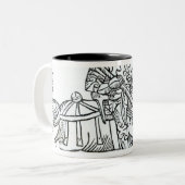 Een Knight, van Caxton's 'Game of the Chess' Tweekleurige Koffiemok (Voorkant links)