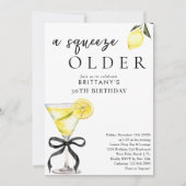 Een knijp oudere citroen drop martini 30e verjaard kaart (Voorkant)